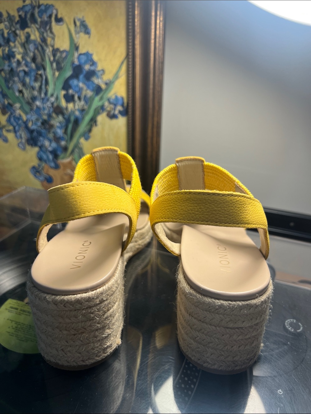 VIONIC Yellow Canvas Espadrille Wedge Sandals - Picture 5 of 7
